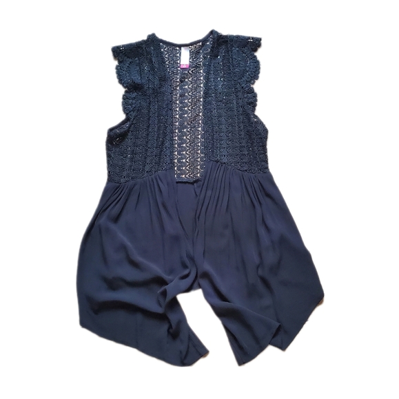 No Boundaries Women's Black Sleeveless Cardigan Sz M - Picture 6 of 7